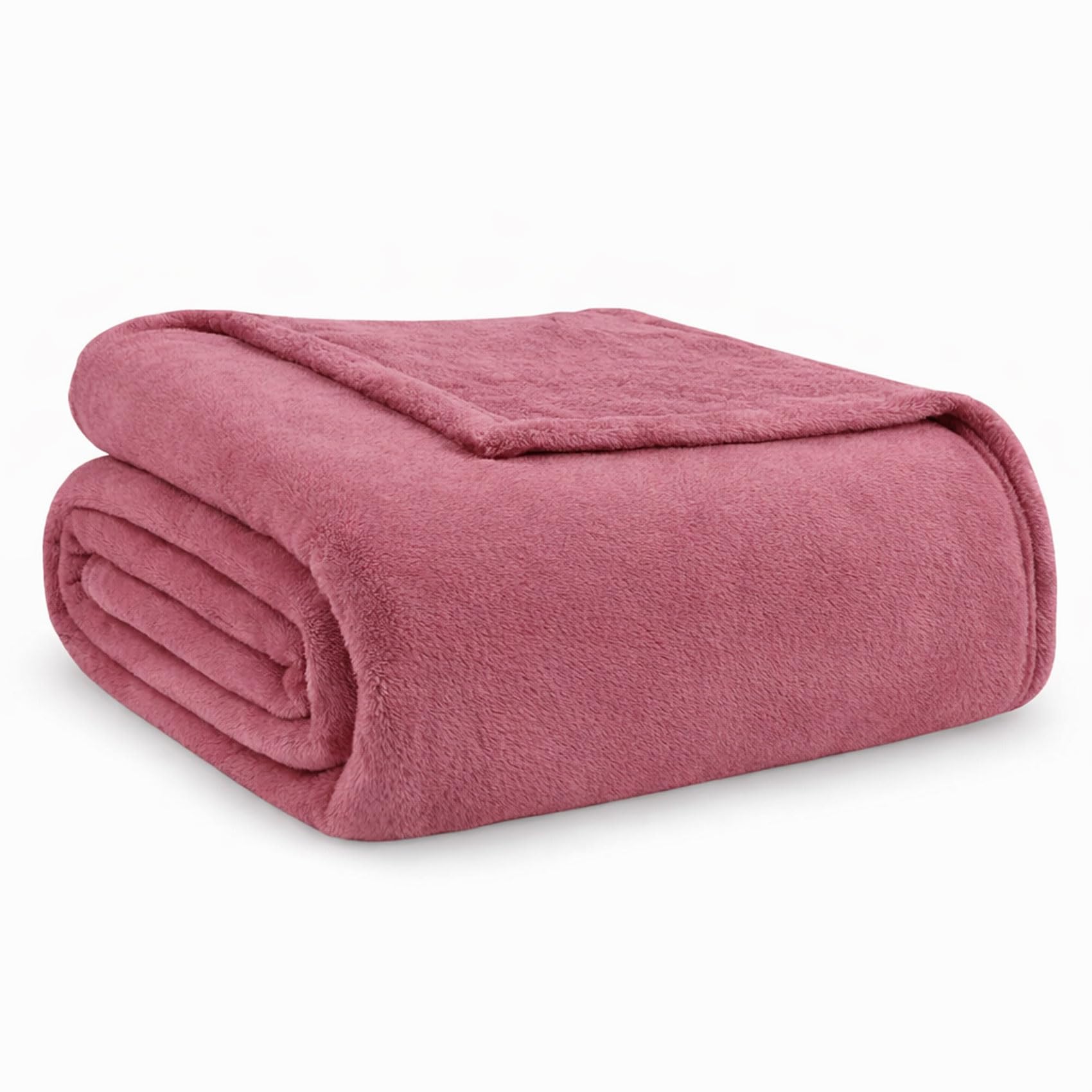 Flannel Blanket Soft and Warm 220 x 240 cm – 100% Polyester – Lightweight and Multipurpose Blanket for Sofa, Bed and Travel (Powder Pink, 220 x 240 cm)