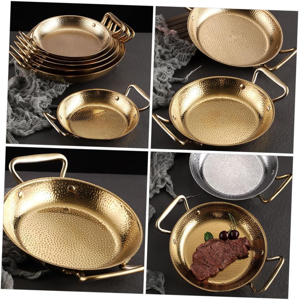 Double Handle Cooking Pot Multifunctional Skillet Pan for Paella Hot Pot Easy Clean Kitchen Accessory Pan