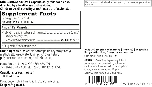 Miniatura 5 de Klaire Labs Ther-Biotic Factor 1 Probiótico - Lactobacillus Rhamnosus Probiótico - 20 mil millones de CFU - intestino sin lácteos + apoyo