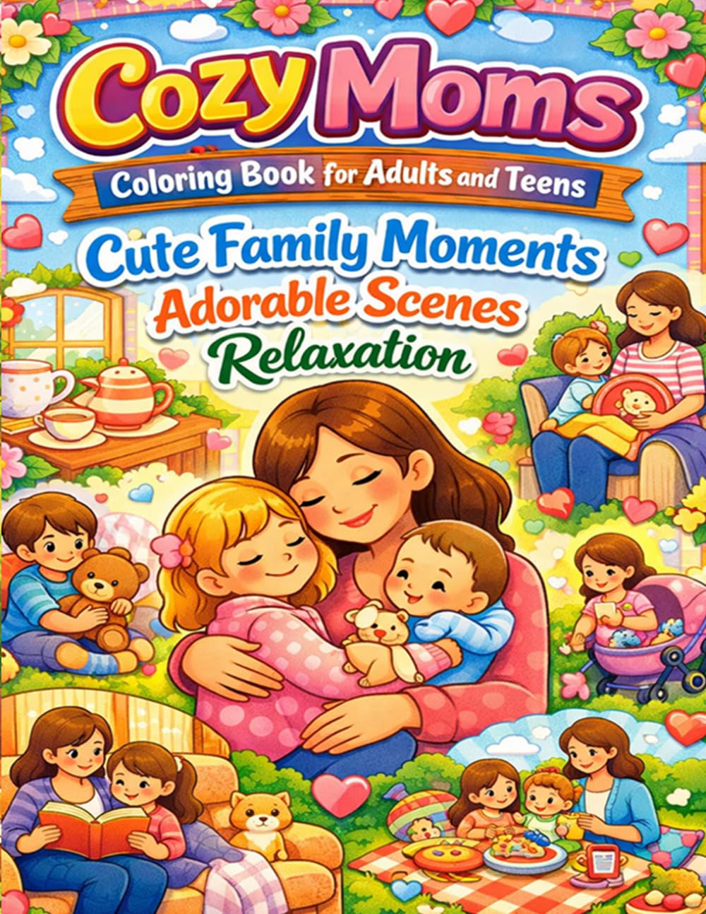 Cozy Moms Coloring Book for Adults and Teens: Cute Family Moments Adorable Scenes Relaxation: A Heartwarming Collection of Cozy Family Life Scenes for Stress Relief and Creative Joy