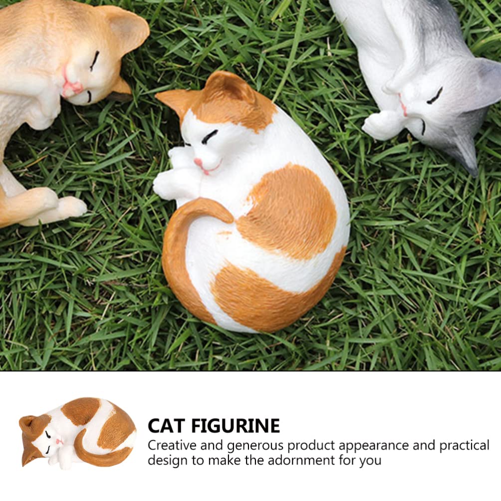 ARTIBETTER Mini-Katzenfigur Aus Kunststoff – Süße Schlafende Katze Als Deko Für Zuhause