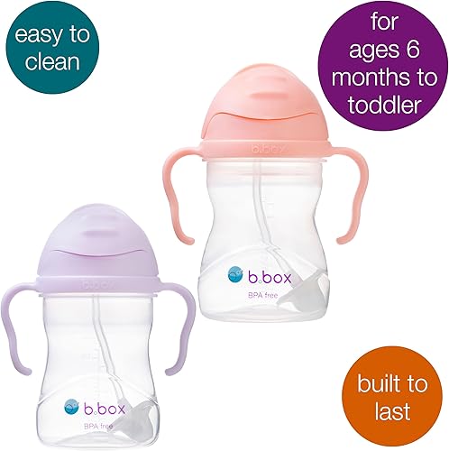 Miniatura 3 de b.box Vaso para beber con popote con peso (paquete de 2). Bebe desde cualquier ángulo, a prueba de fugas, a prueba de derrames, fácil agarre. Sin