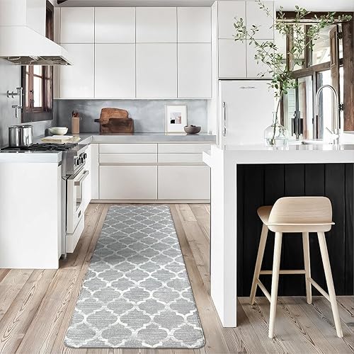 Miniatura 3 de Lahome - Alfombra marroquí, lavable, de 2 x 7 pies, antideslizante, no desprende pelusas, ligera, moderna, gris y envejecida, para entrada, cocina,