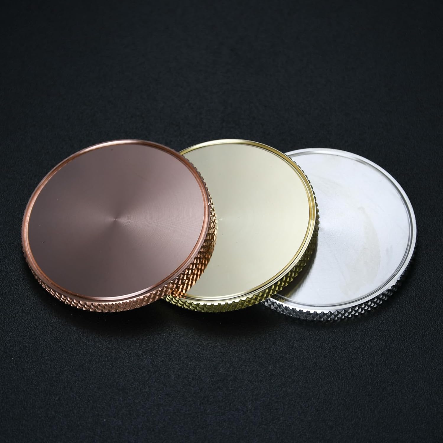 MICAIKEM 1-1/4" Stainless Steel CNC Diamond Knurled Edge Coin Blanks Heavy Duty 3mm Thick for Engraving and Hand Stamping. Pack of 5