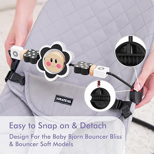 Miniatura 5 de Baby Bjorn - Barra de juguete para gorila de bebé, suave y feliz, fácil de colocar y quitar, materiales aptos para niños, diseño emocionante para