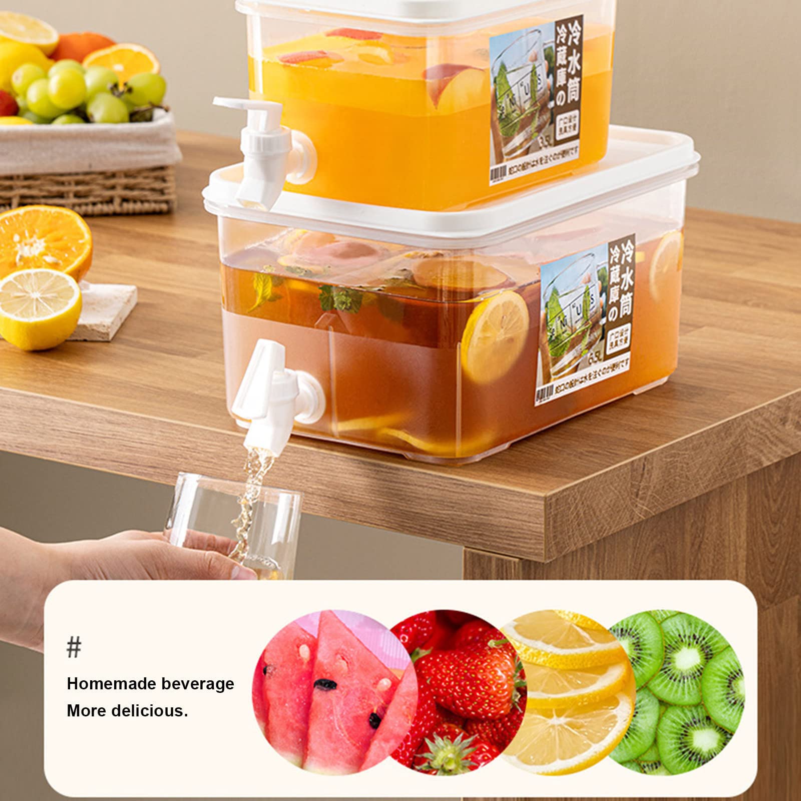 Water Container Drank Koelkast Koude Waterkoker met Kraan,Koelkast Drink Dispenser Dispenser Thee Waterkoker met Tap