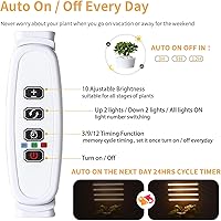 Vista 3 de Lámpara LED de cultivo de plantas, tiras de luz de crecimiento de espectro completo de 3500 K para plantas pequeñas de interior con temporizador