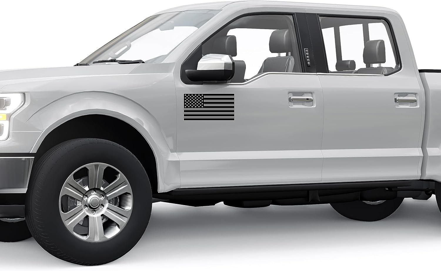 Black/Gray Subdued Tactical American USA Flag Sticker United States Auto Car Decal Window Bumper (9" x 4.5")