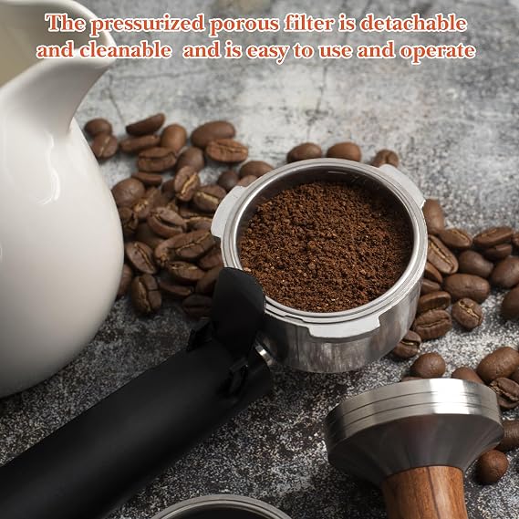 2 Pcs Stainless Steel Coffee Filter, 51mm Pressurized Espresso Filter Basket for Portafilter Machines, Espresso Machine Parts Compatible with 51 mm Portafilter Coffee Machines((2 Cups +1 Cup)
