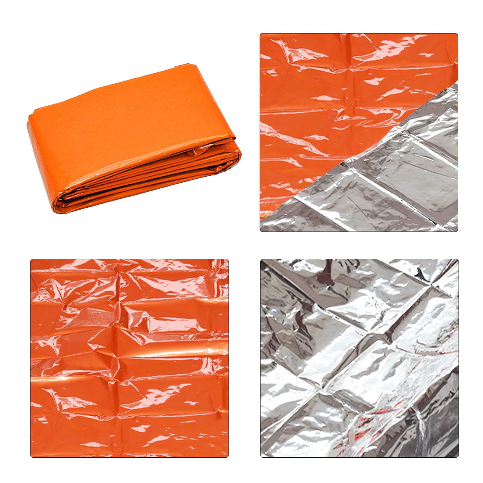 Floatdream 4 Pièces Sac de Couchage d'urgence, Sac de Camping Chaud d' urgence, Sac de Camping, pour Le Camping, la Randonnée, la Randonnée (Orange Floatdream 4 Pièces Sac de Couchage d'urgence, Sac de Camping Chaud d' urgence, Sac de Camping, pour Le Camping, la Randonnée, la Randonnée (Orange