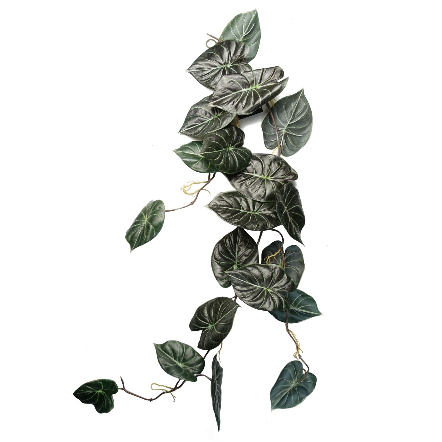 Leaf Design Artificial Hanging Plants, 120cm Alocasia Dragon Scale Dark
