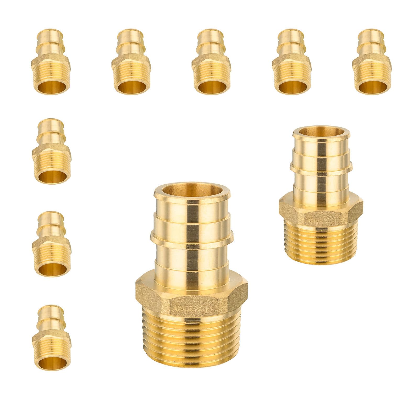 Tuyau PEX A raccord mâle NPT 1,9 cm en laiton robuste ASTM F1960