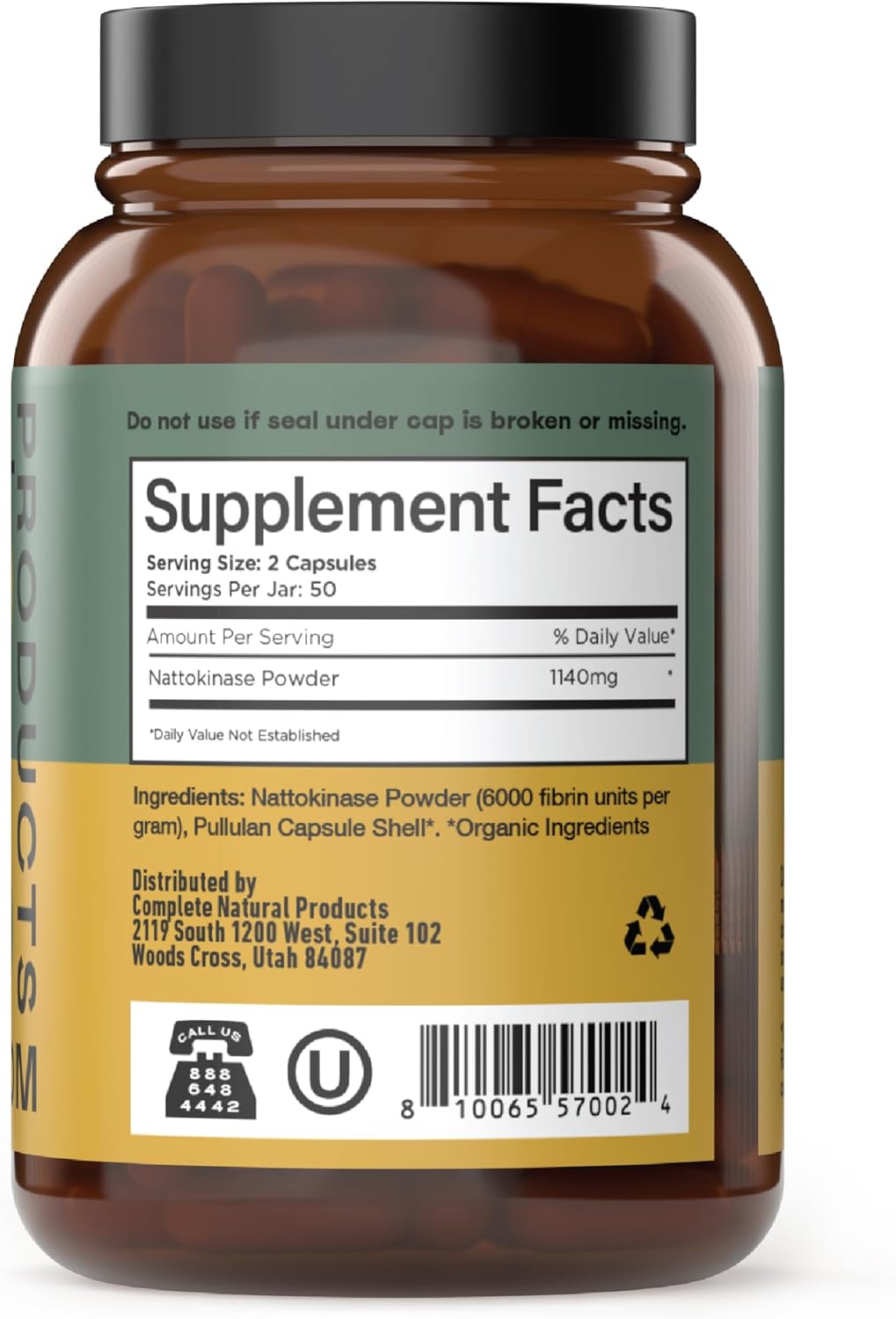 CNP Nattokinase 570mg Capsules - 6000FU Natto Enzyme Supplement, Healthy Circulation Support, Fermented Soy Extract, Vegan Gluten Free Non GMO, Pure No Fillers, High Potency, 100 Count, Made in USA