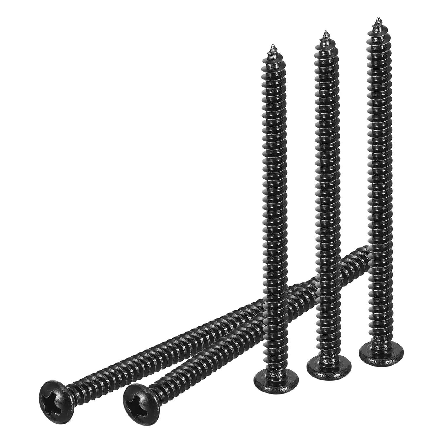 DTGN #14x2 Silver Screws - 100Pack - 304 Stainless Steel Pan Head Phillips Sheet Metal Screw Self-Tapping Screw Wood Screws