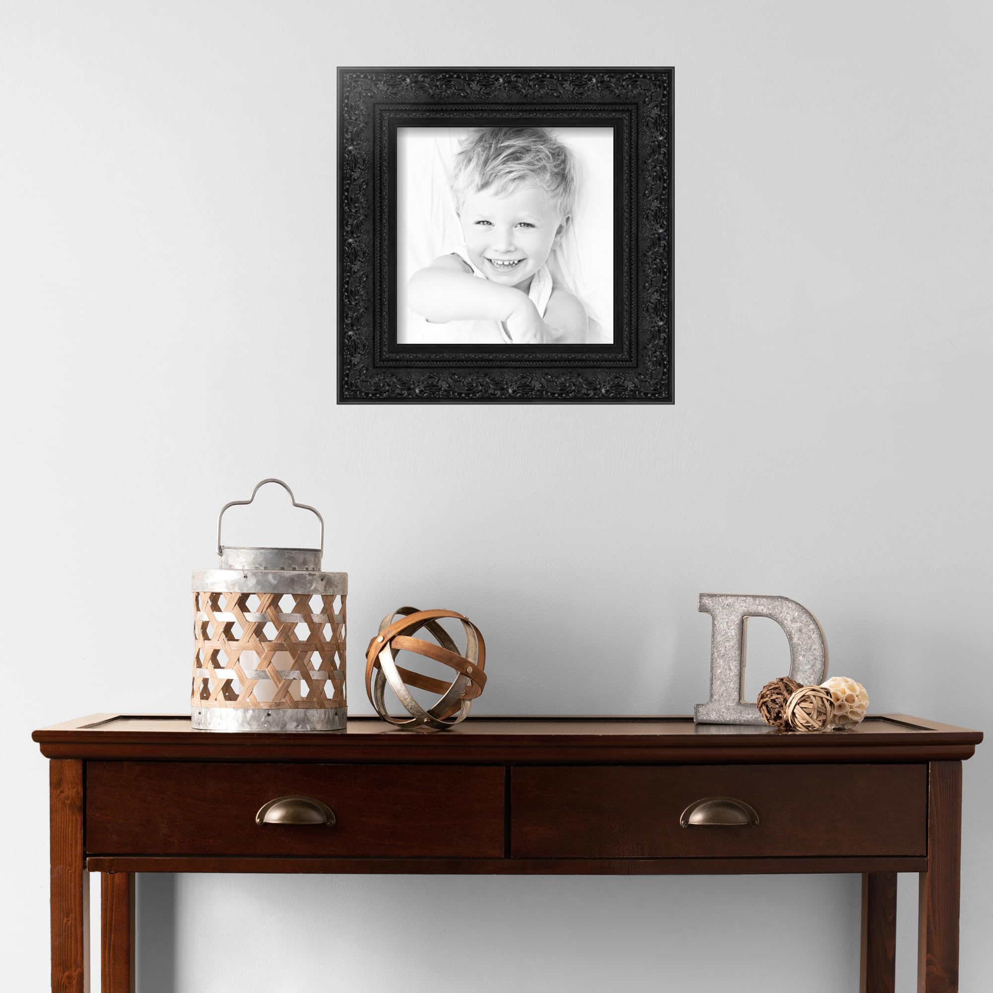 ArtToFrames 10x10 Inch Black Picture Frame, This 2.69 Inch Custom Poster Frame is Majestic Black - Comes with Regular Glass and Corrugated Backing (WOM5120-10x10)