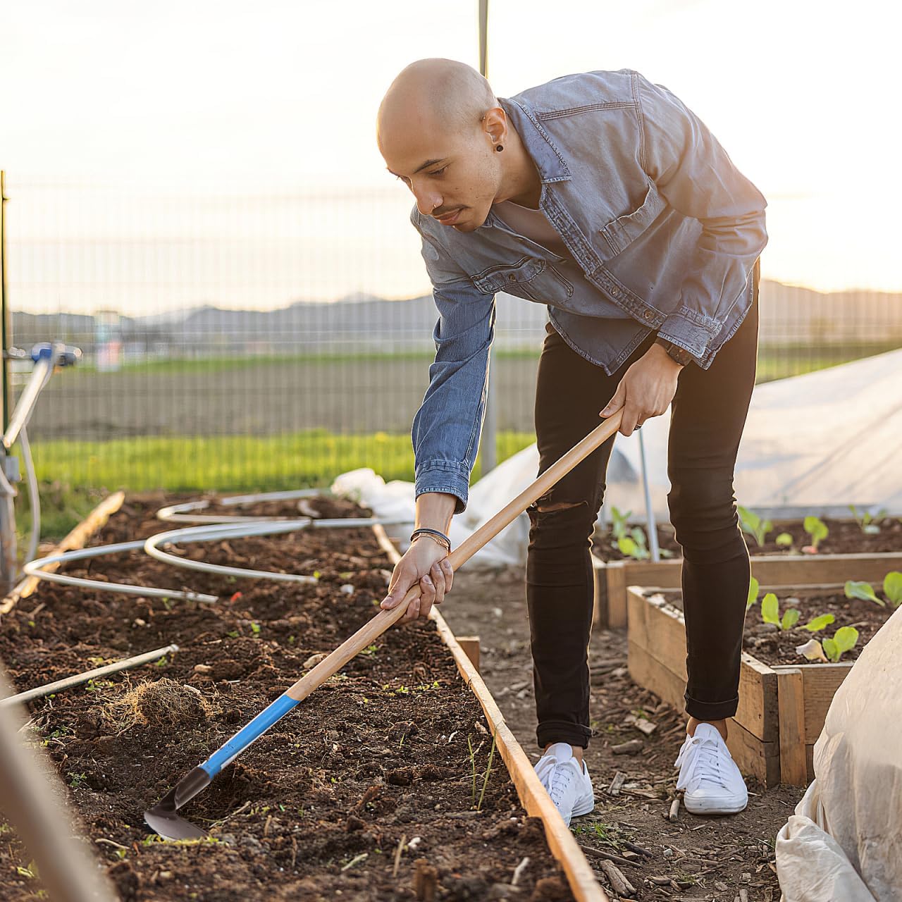 Kisangel Replaceable Garden Hoe Head Heavy Duty Weeding Tool for Soil Loosening Digging and Gardening Tasks Without Handle 9.25X5.90X4.33In