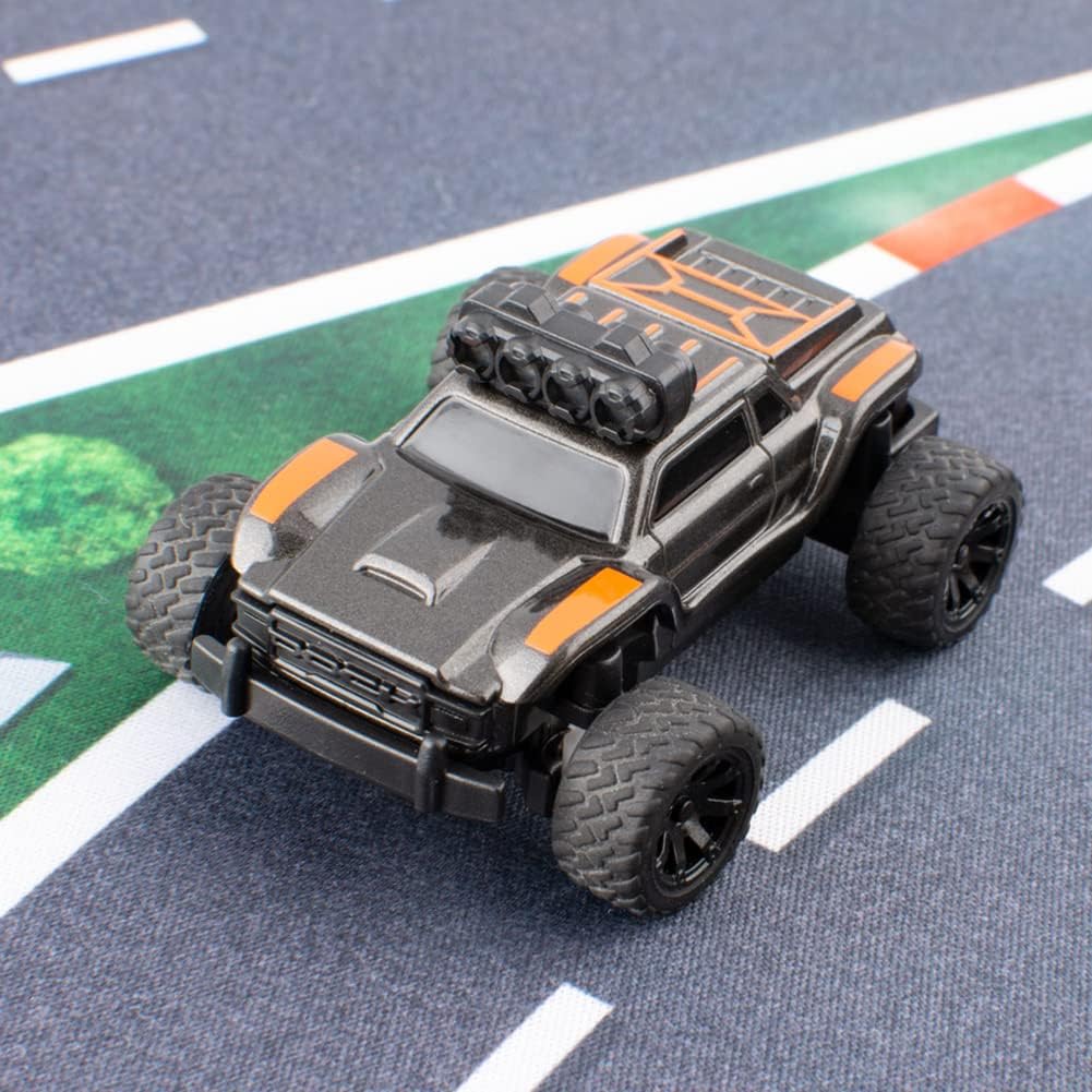 1:76 Turbo Racing Scale RC Sport Car, Table Racing Remote Control Mini Model Car Full Proportional RTR Kit Toys (Monster Truck Orange)
