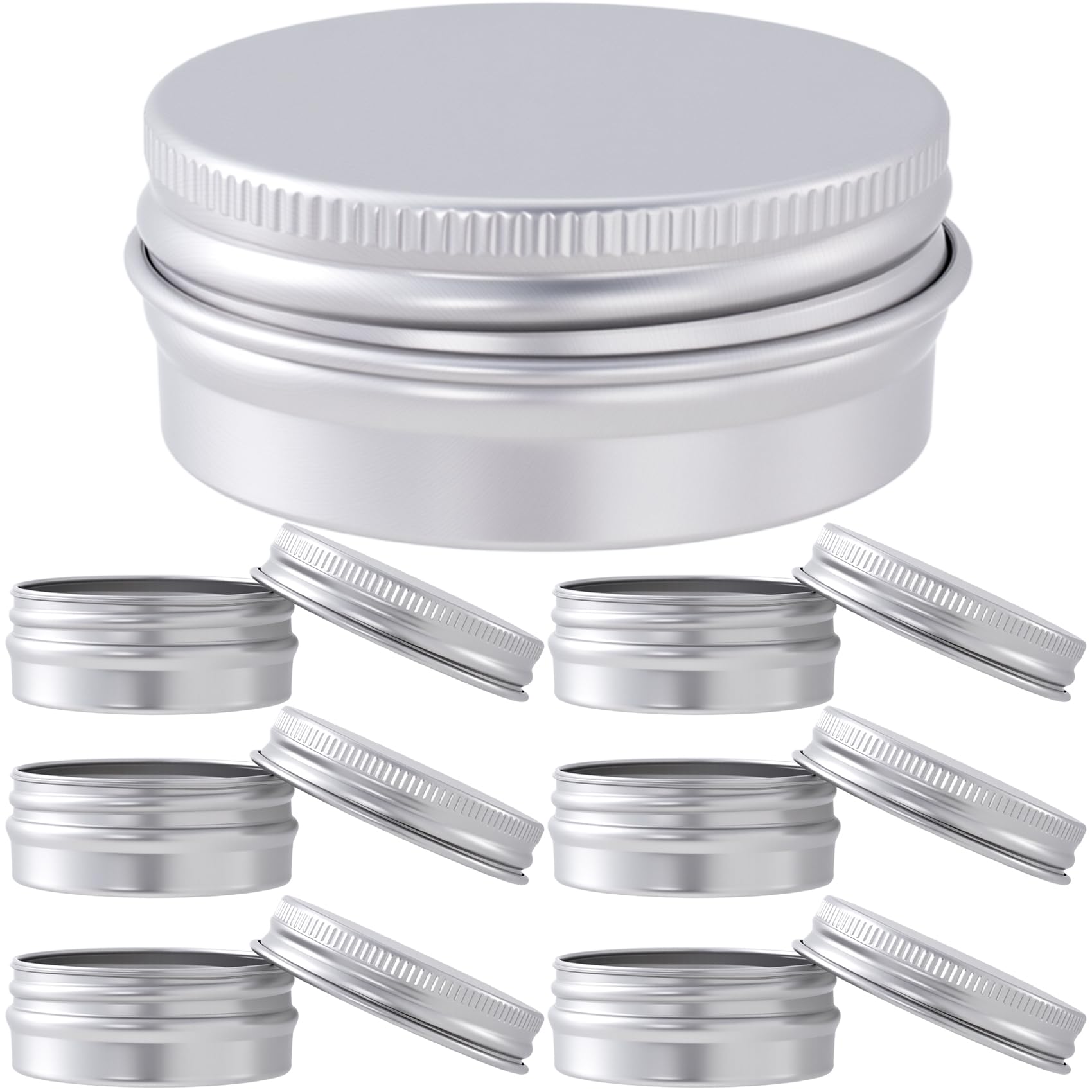 6 Pack 0.5 Ounce Salve Tins with Lids, Aluminum Tin Jars, Silver