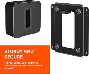 Mountson Premium Wall Mount Compatible with Sonos Sub - Black
