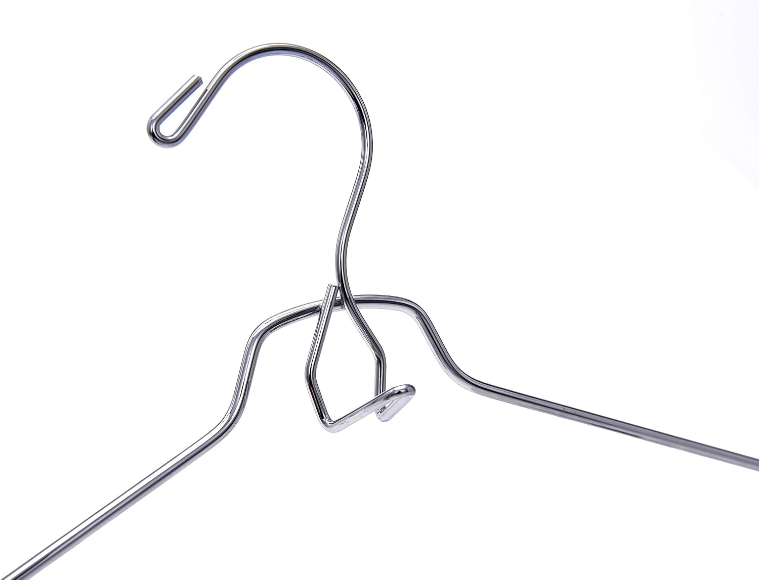 6 Quality Add-On Skirt Blouse Hanger Heavy-Duty Add-On Skirt Hangers with Clips, Multi Stackable Add on Hangers, Adjustable Wide Clip Pants Hanger, Chrome (Skirt Hanger - Wide Clips, 6)