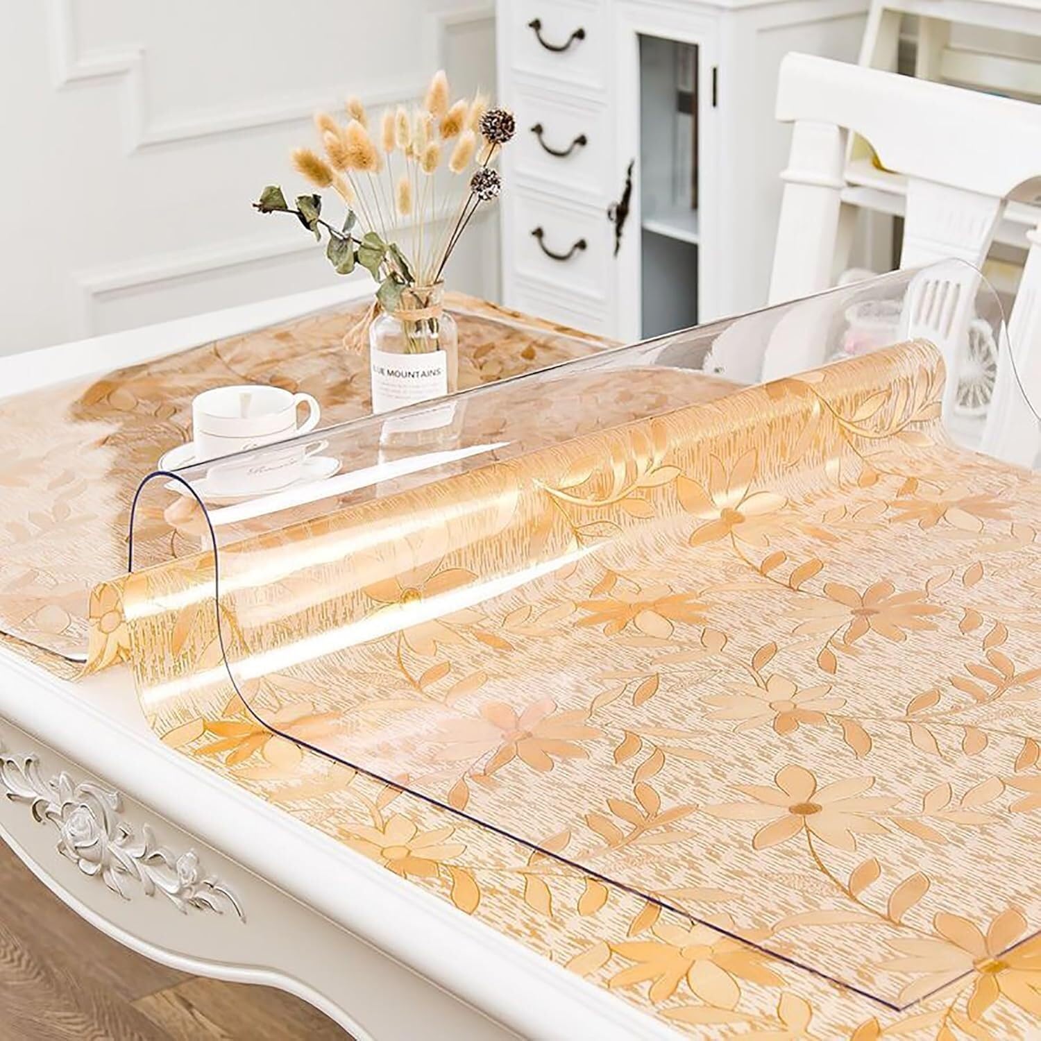 Nappe rectangulaire transparente plastique imperméable pour table de pique-nique