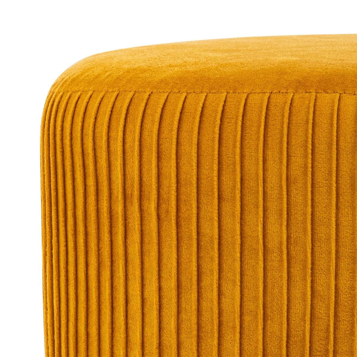 Fauteuil velours jaune Solaro Atmosphera - Le Dépôt Bailleul