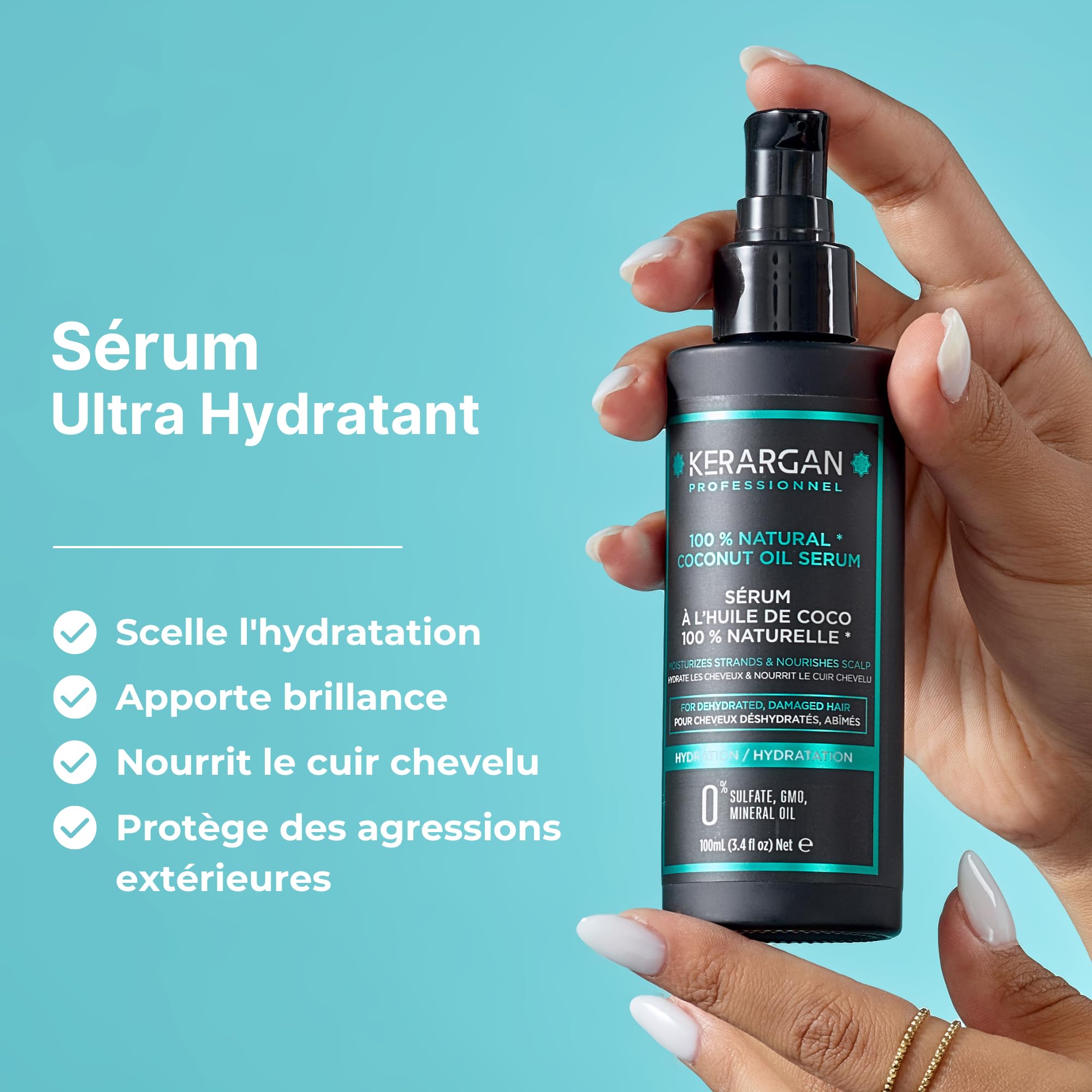Image secondaire de Sérum Capillaire Hydratant à l'Huile de Coco - KERARGAN 100ml