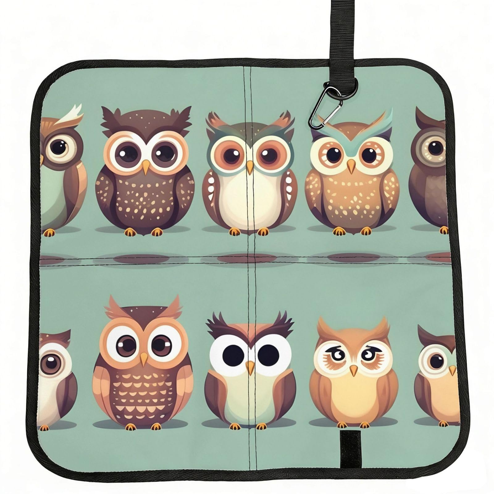 AYYQWE Cartoon Owls Cute Print Foldable Seat Cushion Portable Chair Pad Office Commuting Picnic Camping Outdoor
