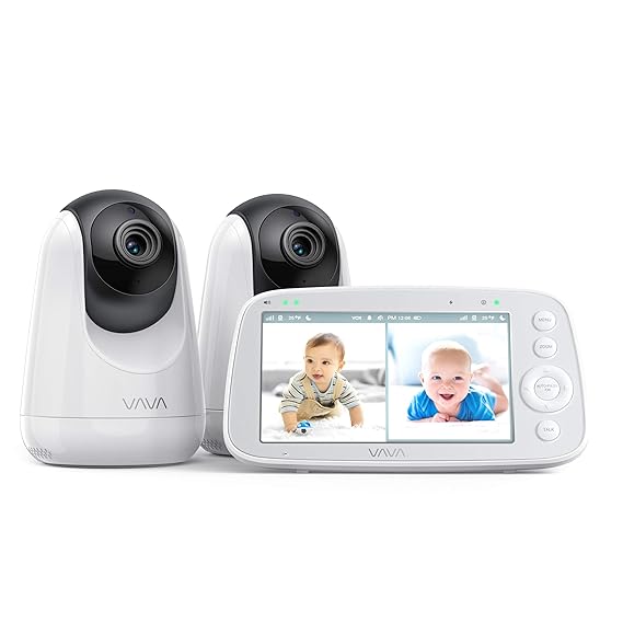 VAVA Baby Monitor with 2 Cameras, Split Screen 720P 5" HD