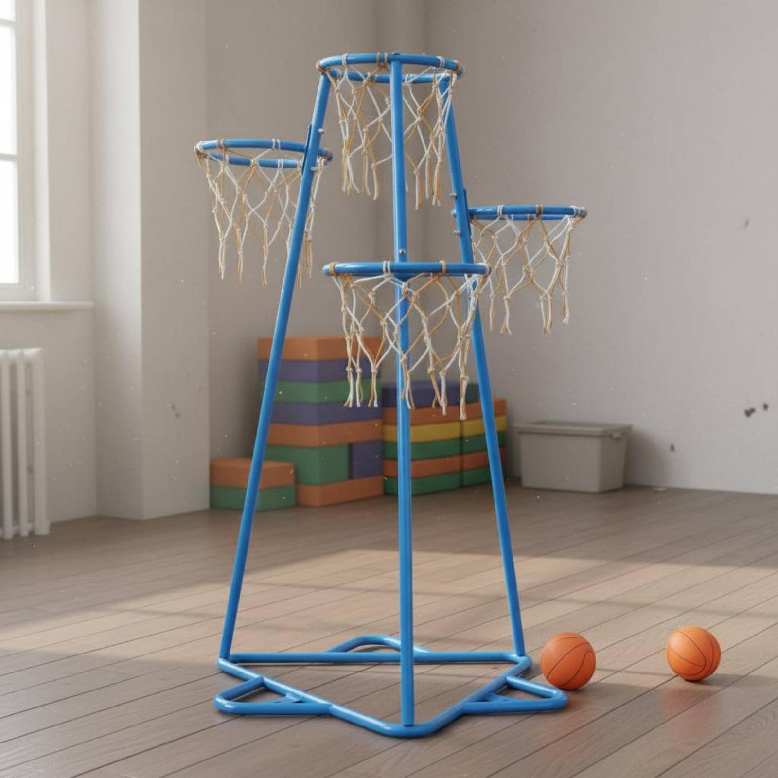 Milageto Canasta Infantil Multi Uso Interior y Exterior Soporte Lanzamiento Multicanasta Seguro Juguete para Niños