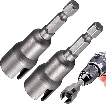 2 Packs Power Wing Nut Driver Set, 1/4" Hex Shank Nut Driver, Socket Wrench Tool, Wing Nut Socket for Panel Nuts, Screws Eye, Q-Hanger, C Hook Bolt