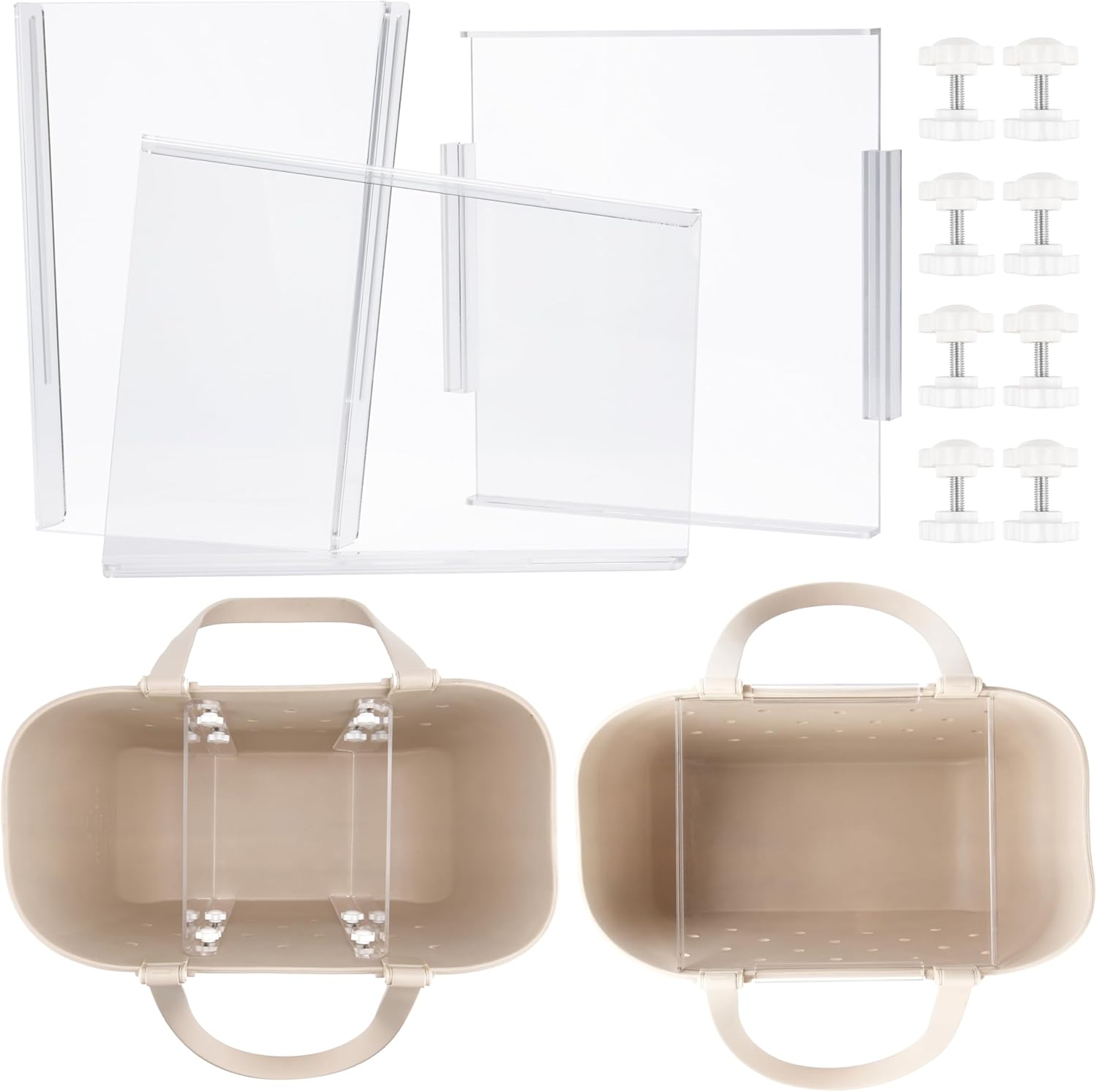 1 Pack On Top Acrylic Table Tray + 2 Pack Acrylic Divider Trays Fit For Extra Large Size Simple Modern Bag – Perfect Organization Solution for Easy Access and Stylish Storage!