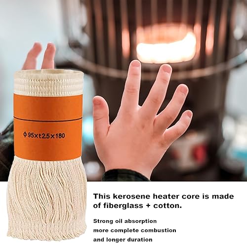 Miniatura 7 de Mecha de calentador de queroseno 95 x t2.0.197 x 7.087 in, reemplazo de mecha de calentador de queroseno, mechas de fibra de vidrio para mechas de