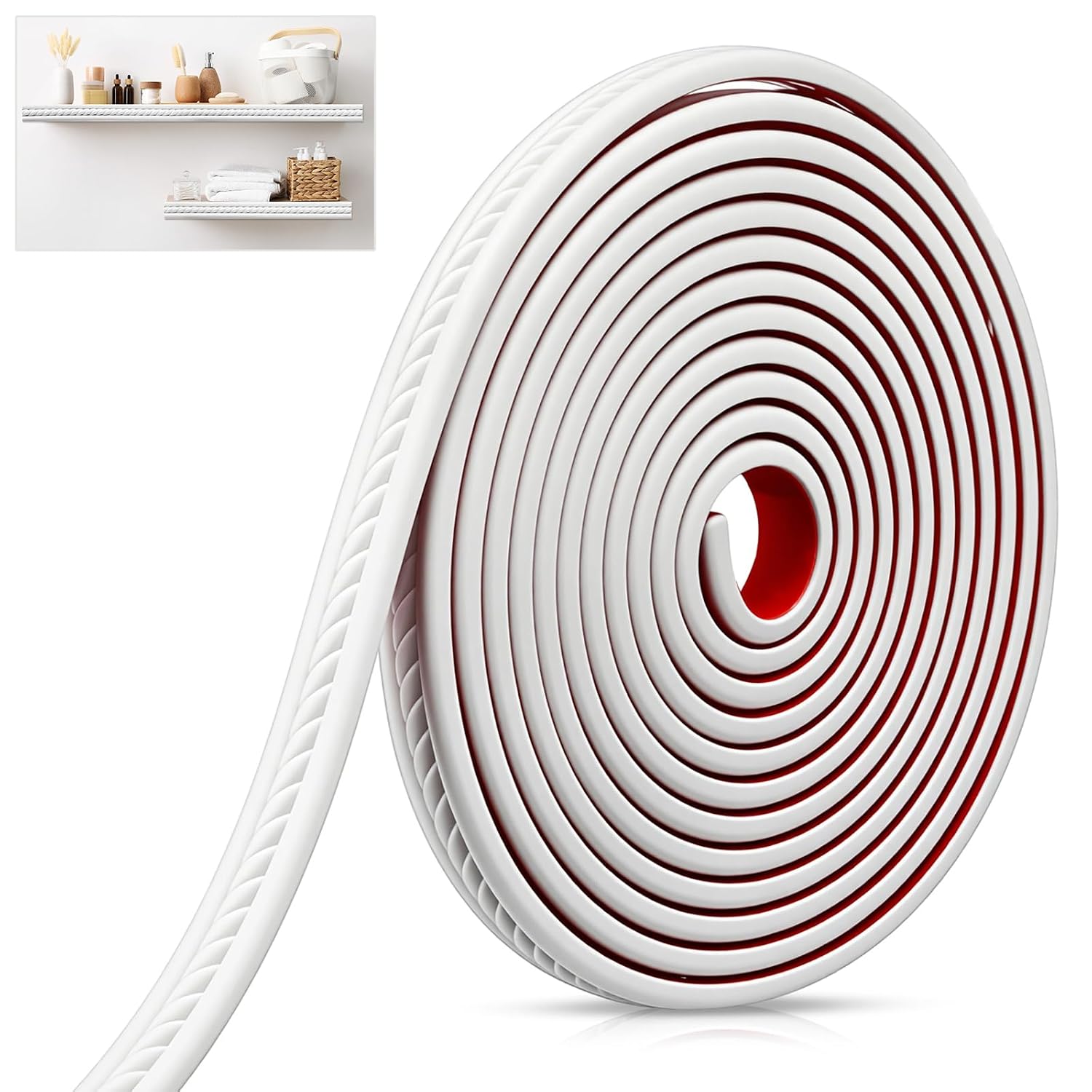 Peel and Stick Molding Trim Flexible Molding Trim for Wall Self Adhesive Paintable DIY Wall Trims for Mirror Frame Cabinet Edge Picture (16.4 ft X 0.79 Inch,Classic,White)