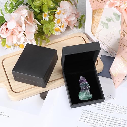 Miniatura 6 de Artistone Estatua de lobo con cabeza de fluorita arcoíris de 2 pulgadas, adorno decorativo para centro de mesa del hogar, adorno curativo y