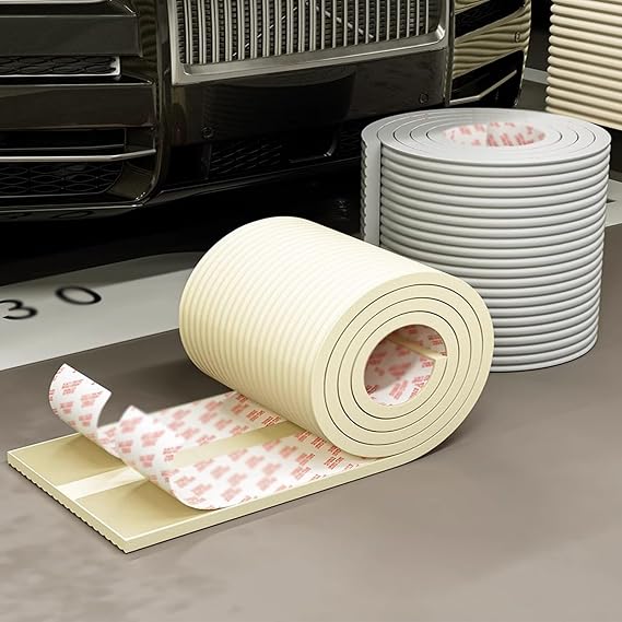 XPLKQXE Garage Wall Protector, Proof Corners Edges Safety Bumper, Furniture Guards, Soft Extra-Wide Foam Padding Fireplace Table Stair Parking Garages Warehouses (Color : Brown, Size : 6.5ft/2m)