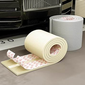 XPLKQXE Garage Wall Protector, Proof Corners Edges Safety Bumper, Furniture Guards, Soft Extra-Wide Foam Padding Fireplace Table Stair Parking Garages Warehouses (Color : Brown, Size : 6.5ft/2m)