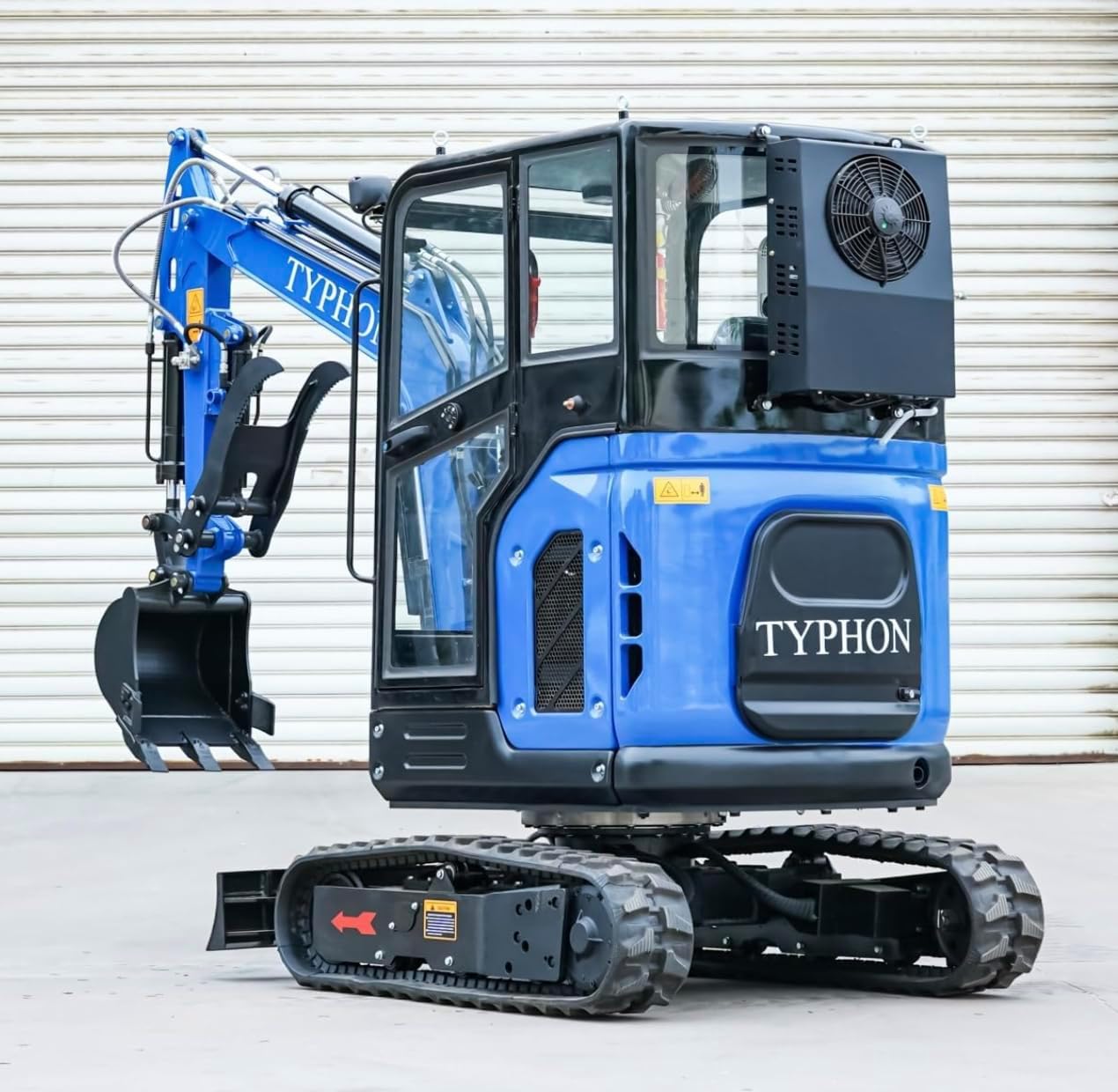 TYPHON Terror X2 Mini Excavator – 2.7 Ton Trench Digger with Boom Swing, Retractable Tracks, Heater/Air-Conditioned Cabin, Bucket – Mini Excavator Machine for Garden, Farms, Parks, Roads