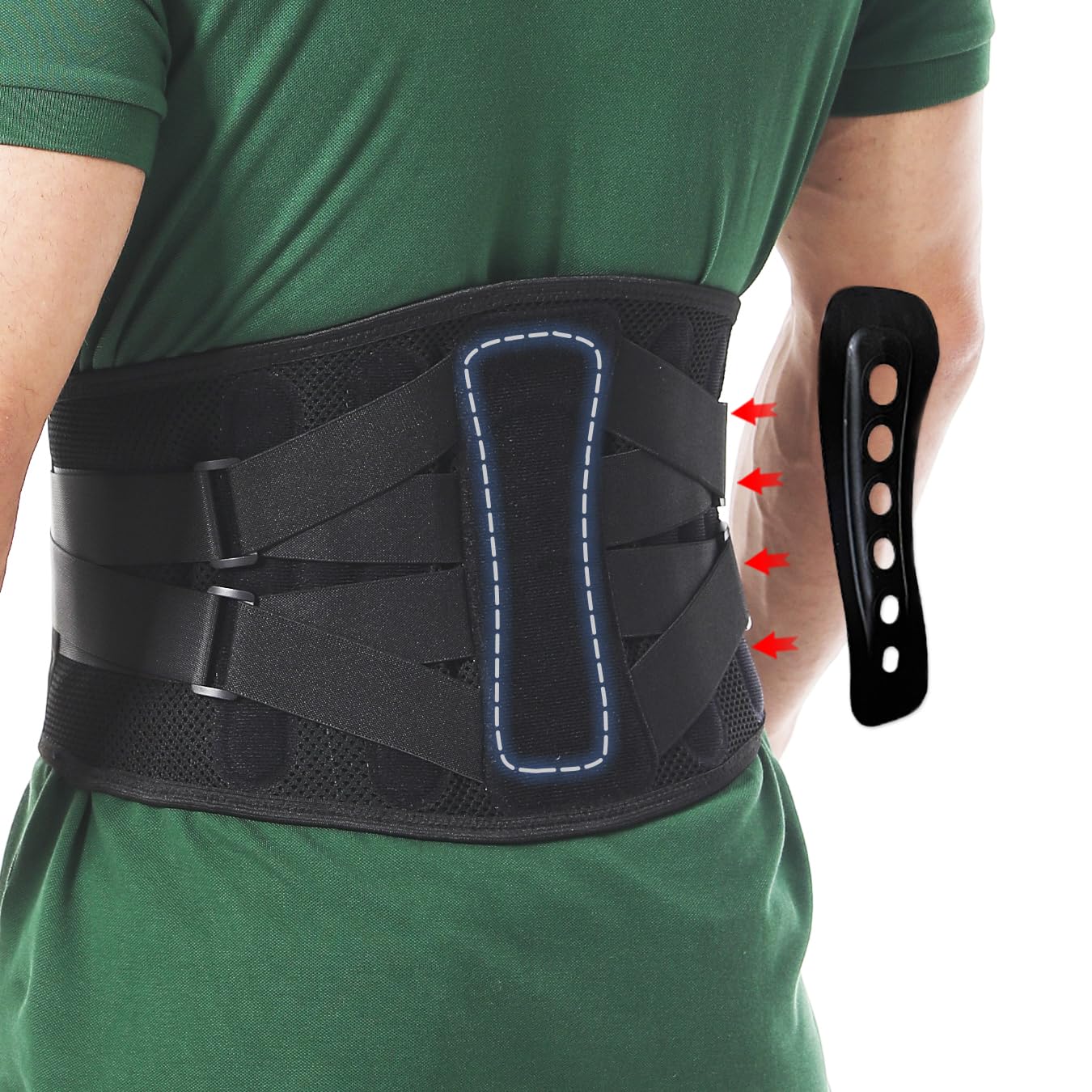 Paskyee Back Brace for Lower Back Pain Men Women, Adjustable Knitted Back Support Belt with Bionic Support System, for Herniated Disc, Lumbar Strain,Sciatica, Scoliosis X-large