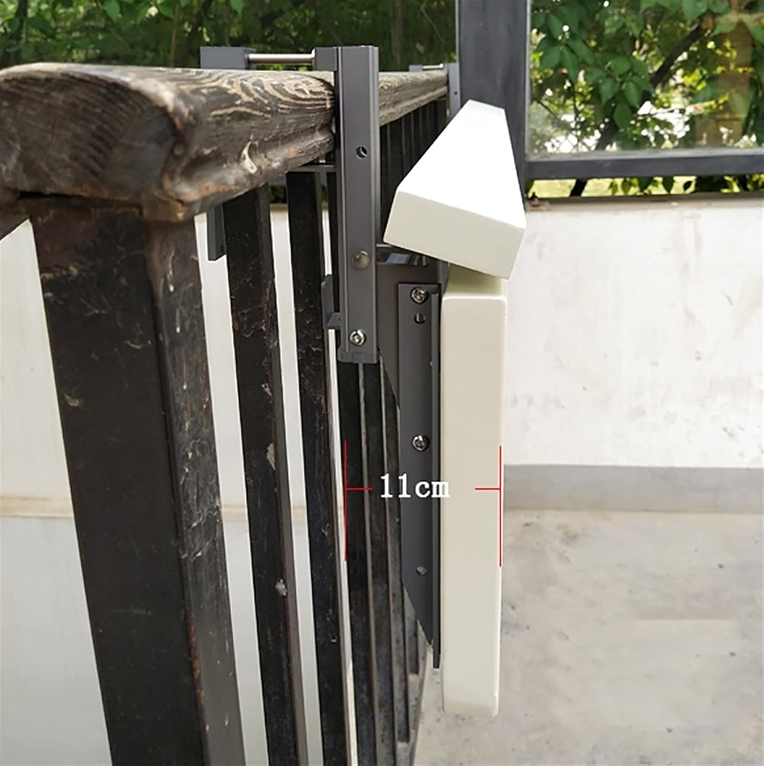 Balcony Railing Hanging Table, Household Folding Bar Desk, Multifunctional Hanging Outdoor Tea Table, Balcony Leisure Shelf (Color : Black, Size : 8040cm) (White 80 * 40cm)