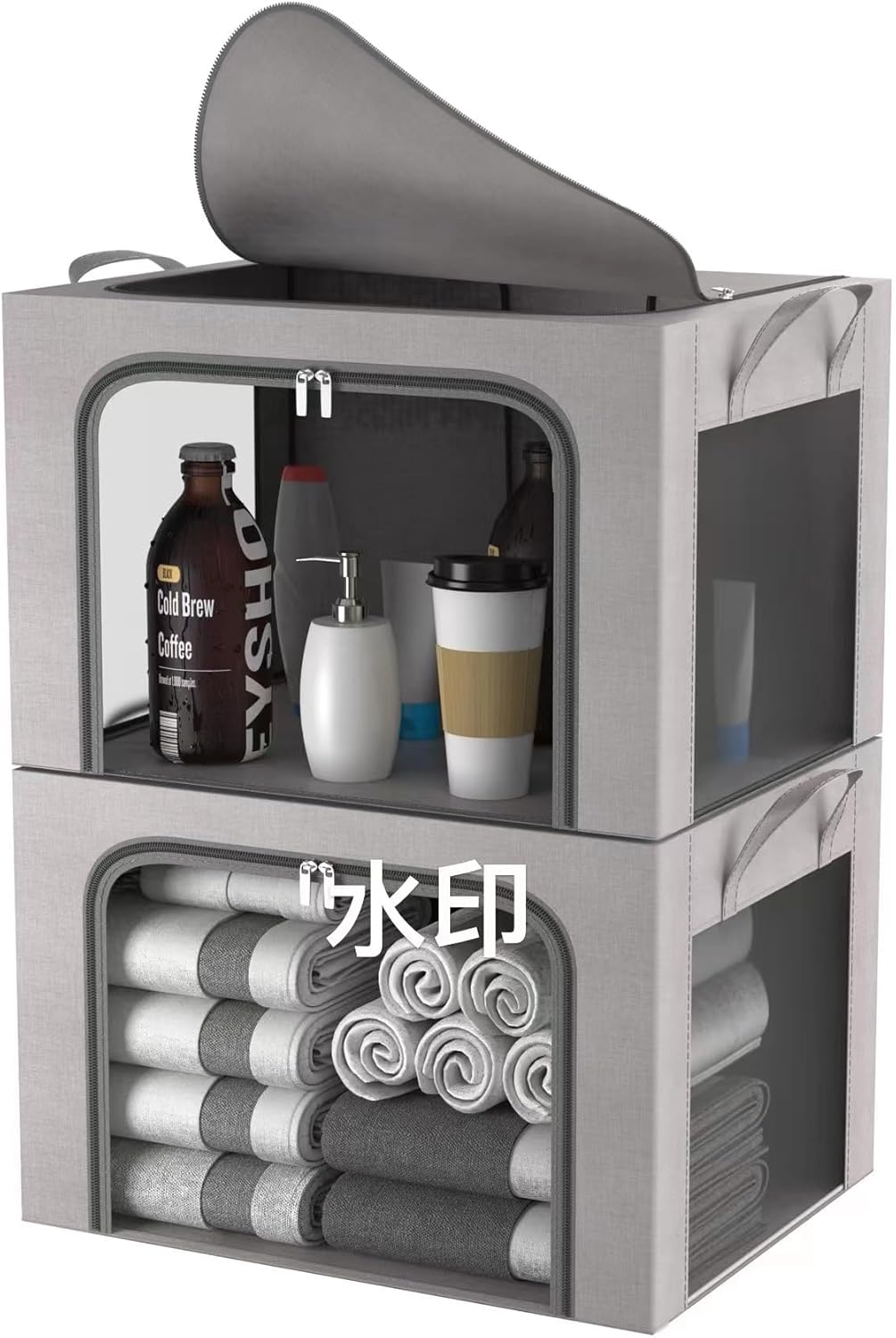 FUSACONY Clothes Storage Boxes, Closet Organizers and Storage, 2 Pack