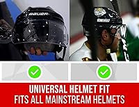 Vista 4 de Ronin - Visera de hockey con revestimiento antiarañazos, resistente a los impactos, ajuste universal para casco, certificado CE