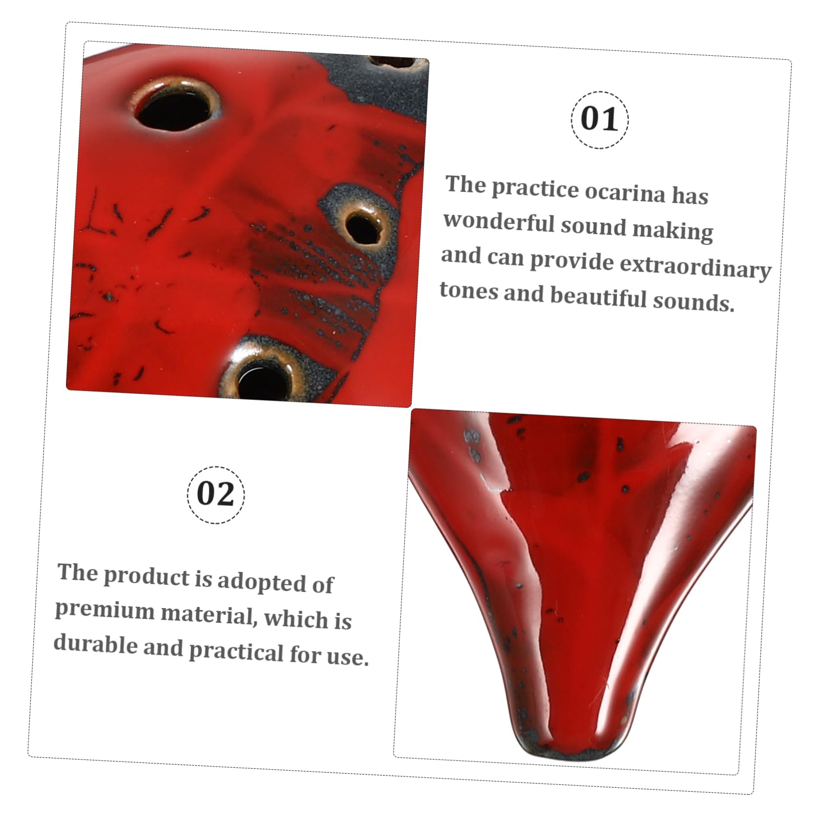 ibasenice Ocarina à 6 trous - Instrument à vent compact en céramique - Idéal comme cadeau pour les enfants et pour s'entraîner