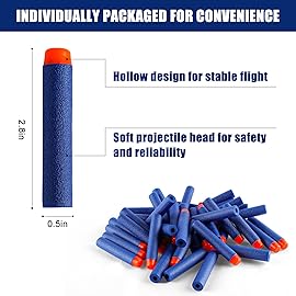 Pokiiulk Refill Darts 150 Pcs Bullets Ammo - Compatible with Nerf Guns N-Strike Elite Series - Refill Darts Premium Foam Bullets Pack for Boys Party Favors(Blue)