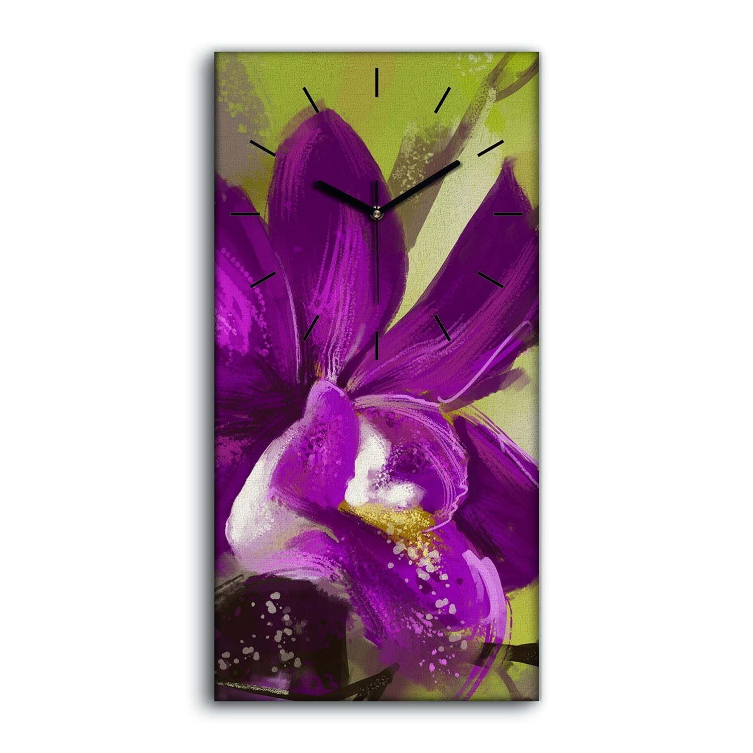 Horloge silencieuse orchidée Coloray 30x60 grand format sans tic-tac