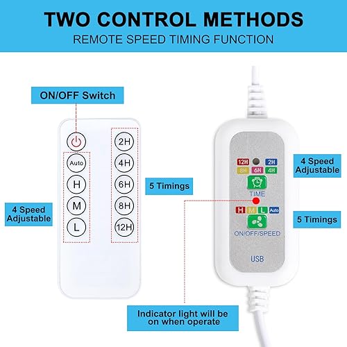 Miniatura 2 de Ventilador de techo pequeño alimentado por USB, 6 aspas, silencioso DC 5 V, ventiladores colgantes USB para interiores y exteriores, RV, cama,