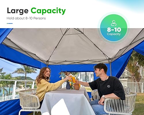 Miniatura 6 de Quictent Tienda de campaña desplegable de privacidad de 8 x 8 pulgadas con paredes laterales y ventanas ventiladas enrollables, fácil instalación