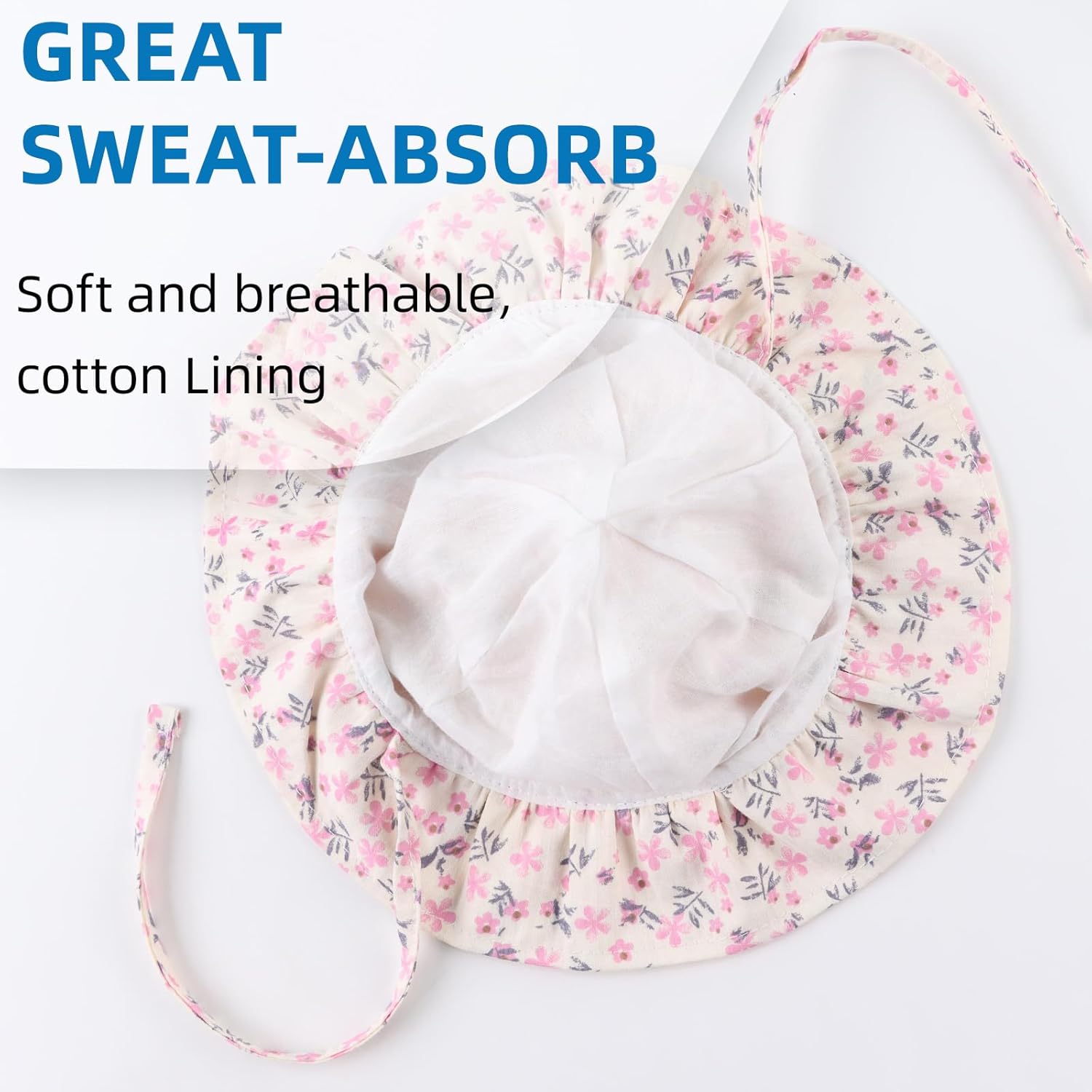 JANGANNSA Bow Baby Girls Summer Hat Flower Toddler Girls Sun Hat Cotton Breathable Infant Hat - Image 5