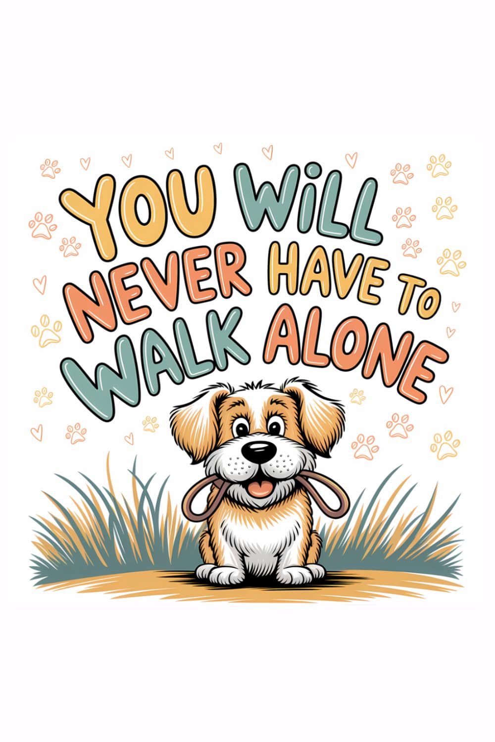 You Will Never Have to Walk Alone: Cute Dog Lined Notebook for Writing, Notes, and Daily Use (6x9, 120 Pages): Adorable Puppy-Themed Journal for Dog ... Notebook for School, Home, or Gift Giving.