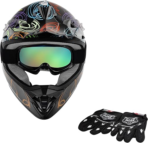 Miniatura 2 de SLMOTO DOT - Casco de motocross para niños y jóvenes, múltiples rejillas de ventilación de aire, ATV de 4 ruedas, motocross, cara completa,